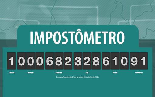 ImpostÃ´metro registrou R$ 1 trilhÃ£o, atÃ© terÃ§a-feira.